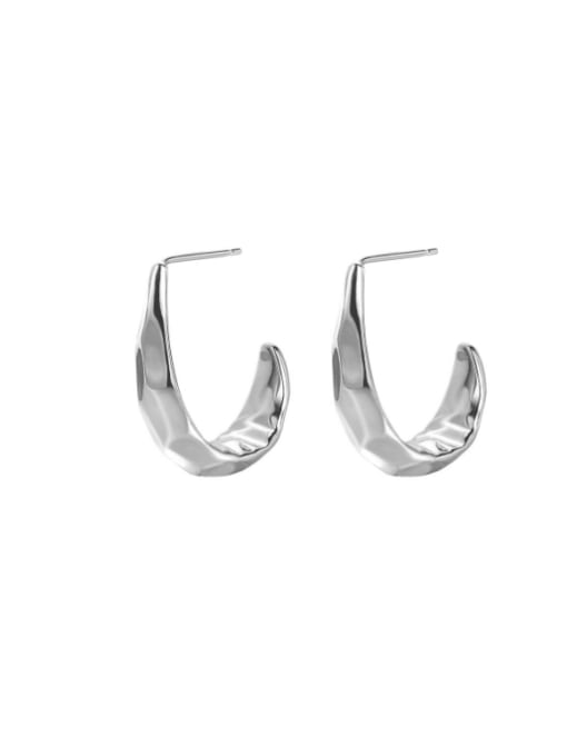 H01044 steel Brass Irregular C Shape Minimalist Stud Earring