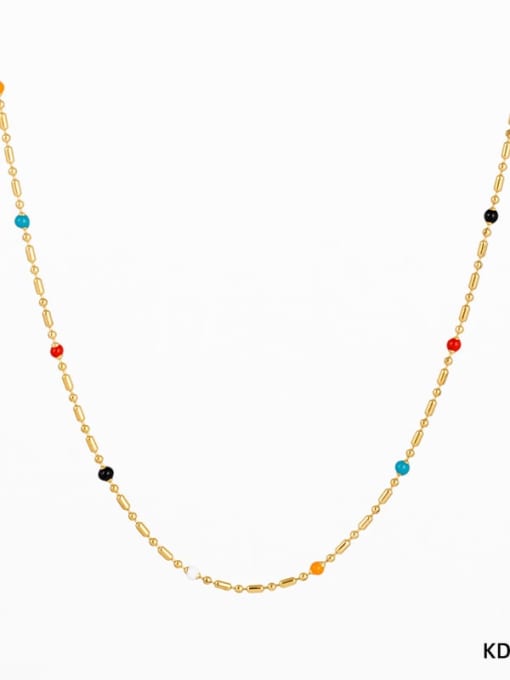 KDD139 necklace gold+color Stainless steel Irregular Minimalist Beaded Necklace
