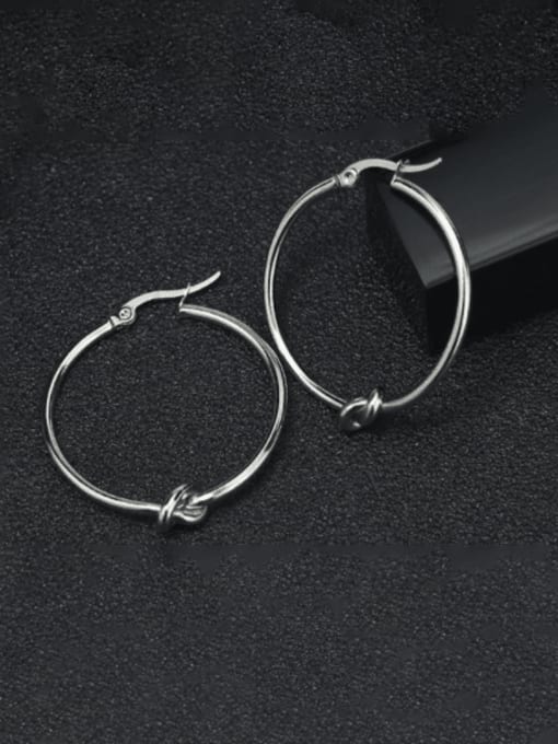 BELII Titanium Steel Round Minimalist Hoop Earring 2