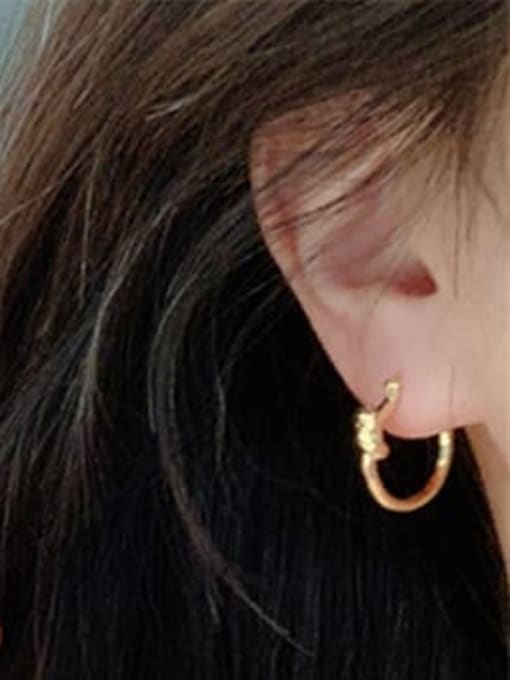Clioro Brass Geometric Minimalist Hoop Earring 1