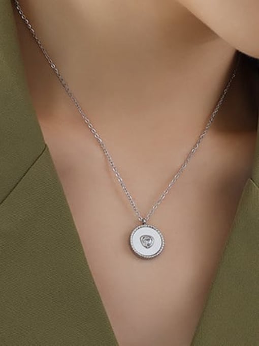 P305 Steel Necklace 40 +5cm Titanium Steel Shell Geometric Minimalist Necklace