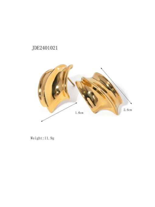 J&D Stainless steel Irregular Hip Hop Stud Earring 2