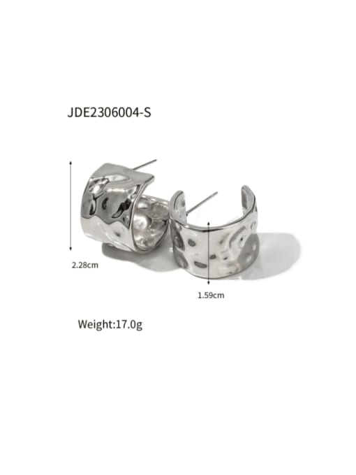 JDE2306004 S Stainless steel Geometric Hip Hop Stud Earring