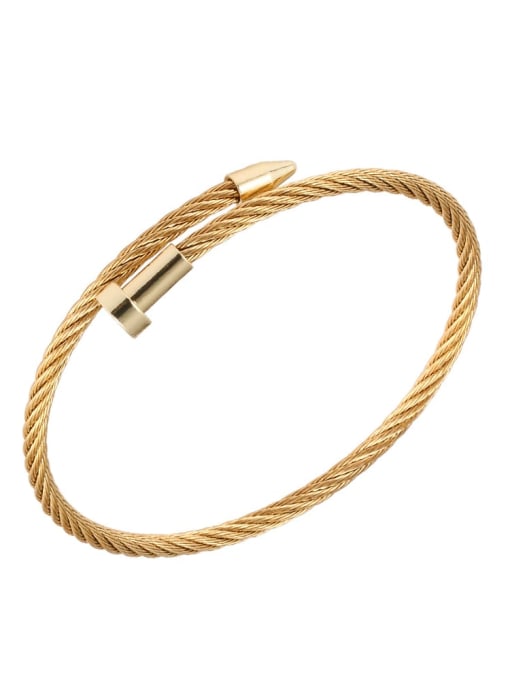 Golden nail bracelet Stainless steel Hip Hop Geometric Ring Earring And Bracelet Set