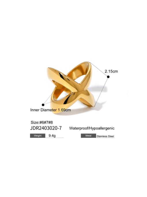 JDR2403020  US   7 Stainless steel Pentagram Minimalist Band Ring