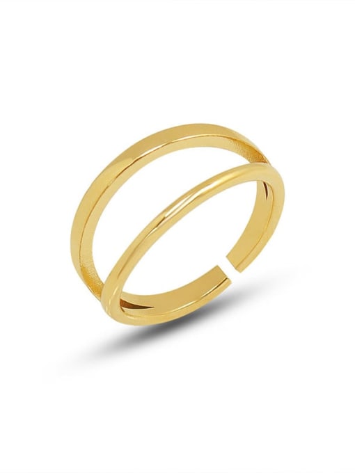 A263 gold open ring Titanium Steel Geometric Minimalist Stackable Ring