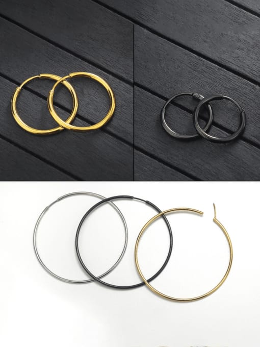 BELII Titanium Steel Geometric Minimalist Hoop Earring 2