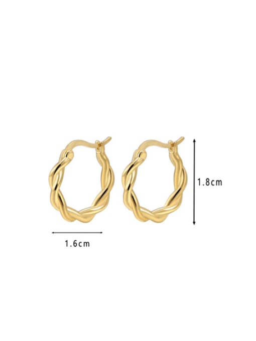 Clioro Brass Twist Geometric Vintage Hoop Earring 3