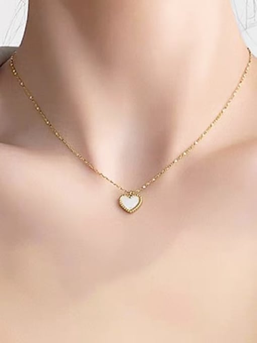 YAYACH Stainless steel Shell Heart Vintage Necklace 2