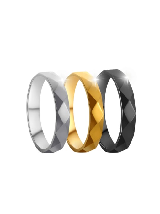 SM-Men's Jewelry Titanium Steel Geometric Hip Hop Band Ring 0