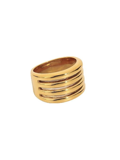 J&D Stainless steel Geometric Trend Band Ring 0