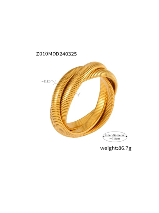 Z010 Large Gold Bracelet Titanium Steel Irregular Minimalist Band Bangle