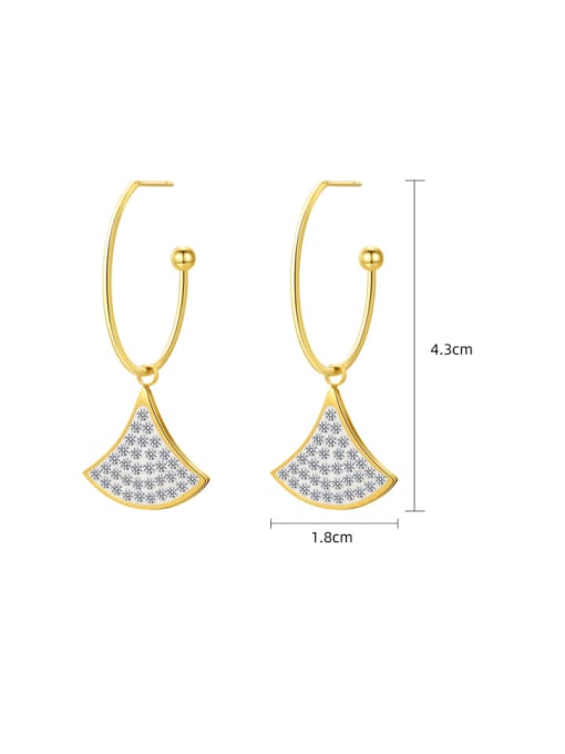 YAYACH Titanium Steel Rhinestone Geometric Minimalist Hook Earring 2