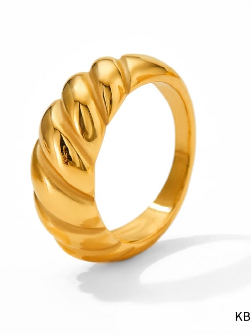 KBJ233 Gold Stainless steel Geometric Trend Band Ring