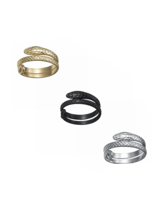 SM-Men's Jewelry Titanium Steel Snake Vintage Band Ring 0
