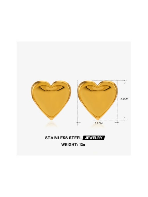 J$L  Steel Jewelry Stainless steel Heart Trend Stud Earring 2