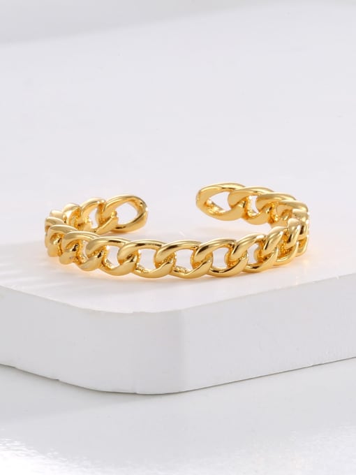 H02176 Brass Geometric Trend Band Ring