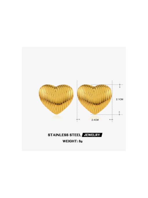 J$L  Steel Jewelry Stainless steel Heart Trend Stud Earring 2