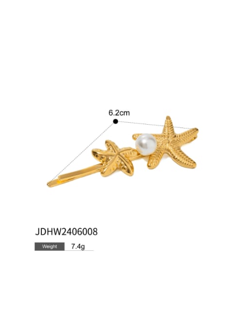 JDHW2406008 Stainless steel Imitation Pearl Minimalist Star Hair Barrette