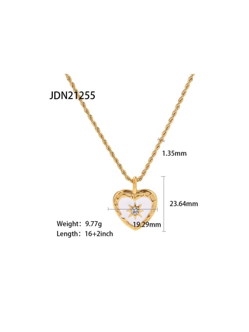 J&D Stainless steel Cubic Zirconia Heart Trend Necklace 2