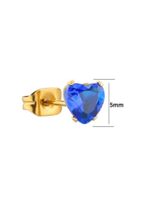 BELII Titanium Steel Cubic Zirconia Heart Minimalist Single Earring(Single-Only One) 1