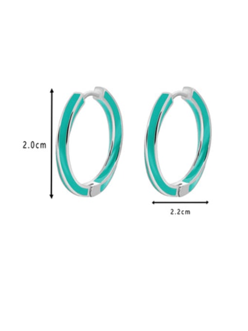 Clioro Brass Enamel Geometric Minimalist Hoop Earring 4