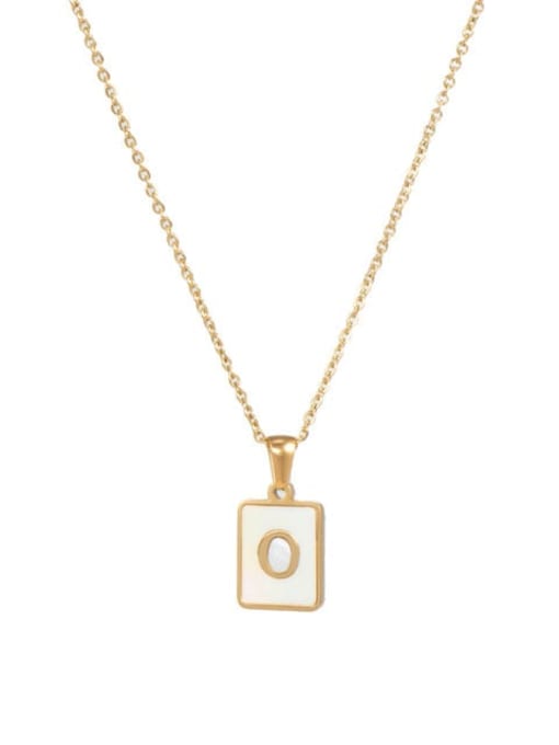 JDN201003 O Stainless steel Shell Message Trend Initials Necklace