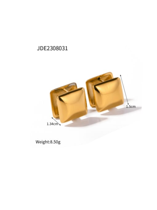 JDE2308031 Stainless steel Geometric Hip Hop Stud Earring