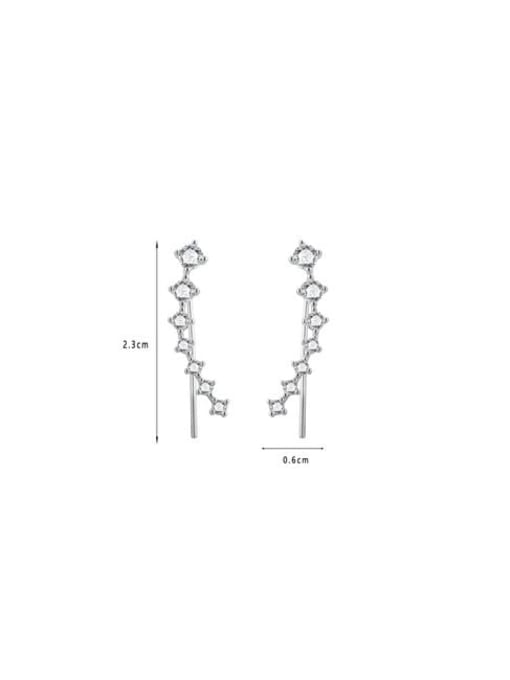 QJM Brass Cubic Zirconia Geometric Dainty Stud Earring 3