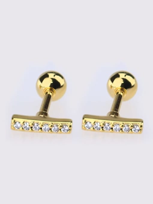 Gold long Zircon Earrings Brass Cubic Zirconia Heart Dainty Single Earring