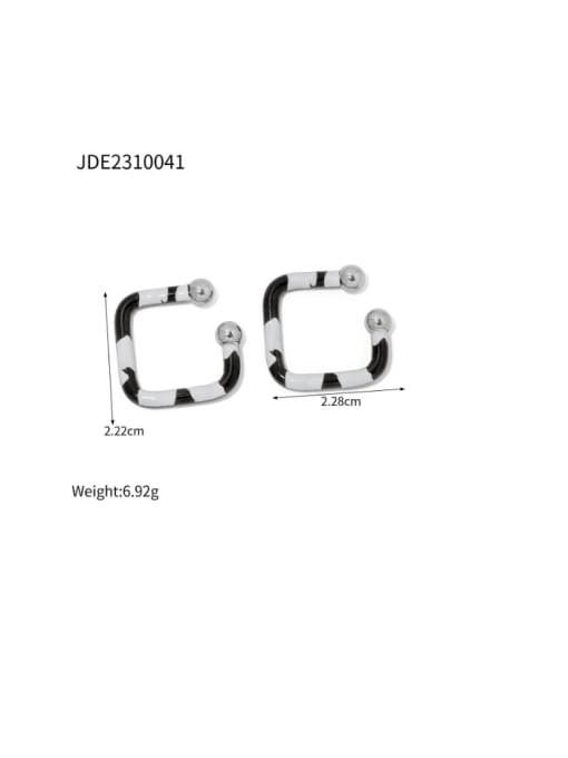 JDE2310041 Stainless steel Enamel Geometric Minimalist Stud Earring