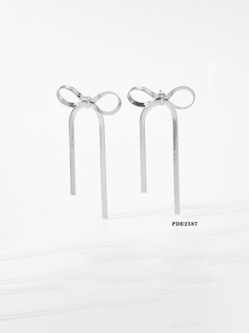 Steel  earrings PDE2587 Stainless steel Vintage Bowknot Steel Earring Bracelet and Necklace Set