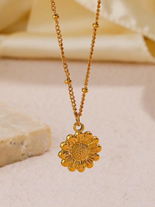 J$L  Steel Jewelry Stainless steel Sun Flower Vintage Necklace 2