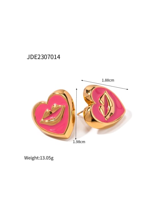 J&D Stainless steel Imitation Pearl Enamel Heart Trend Necklace 3