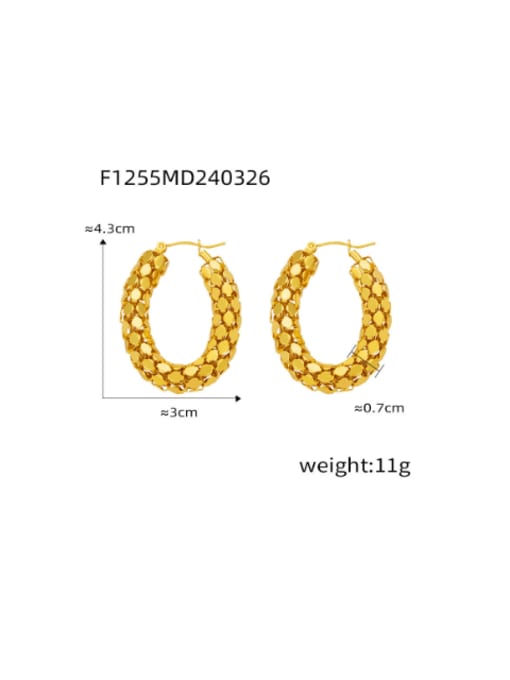 F1255 Gold Earrings Titanium Steel Geometric Hip Hop Huggie Earring