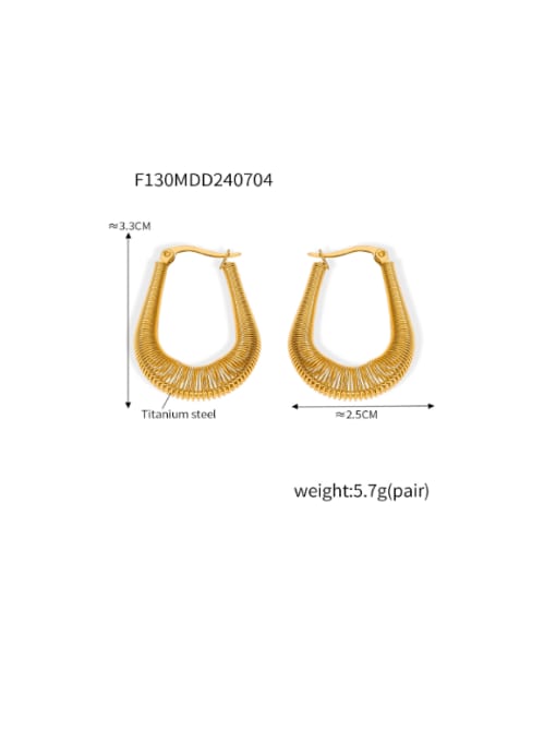 F130 Golden Earrings Titanium Steel Geometric Hip Hop Huggie Earring