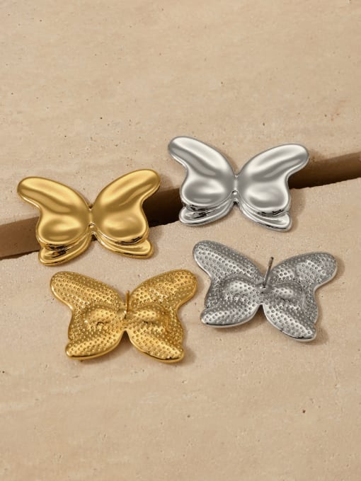 Clioro Stainless steel Butterfly Hip Hop Stud Earring 0