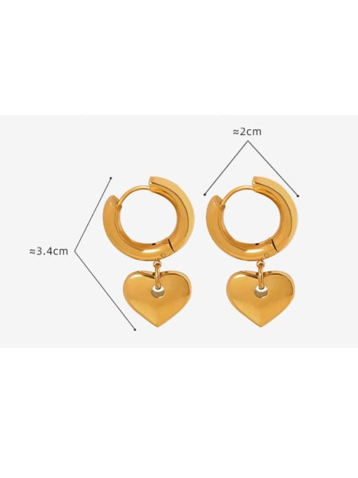MAKA Titanium Steel Heart Trend Drop Earring 2
