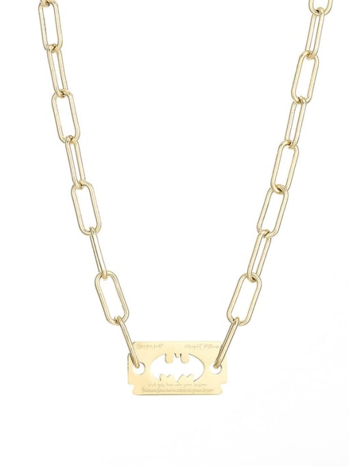 SN21110804G Stainless steel Geometric Vintage Hollow Chain Necklace