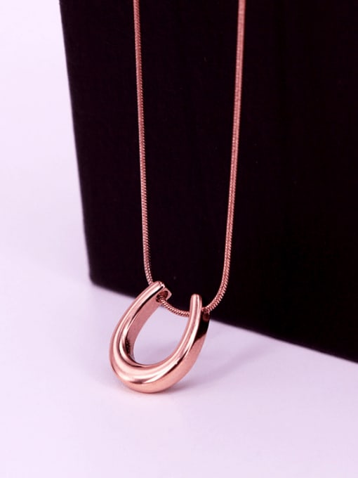 Rose gold Titanium Steel Geometric Minimalist Necklace