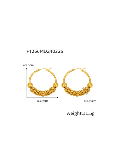 F1256 Gold Earrings Titanium Steel Geometric Hip Hop Huggie Earring