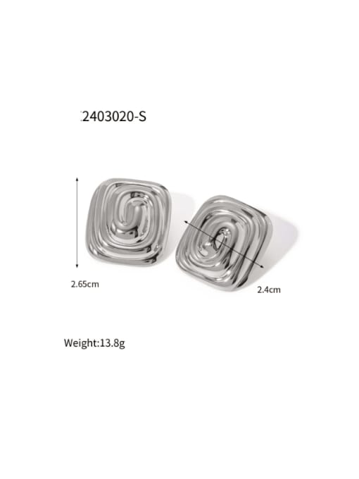 JDE2403020 Steel Stainless steel Geometric Hip Hop Stud Earring