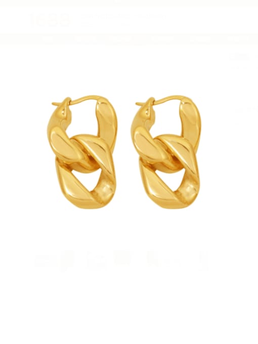 F571 pair of gold earrings Titanium Steel Geometric Vintage Drop Earring