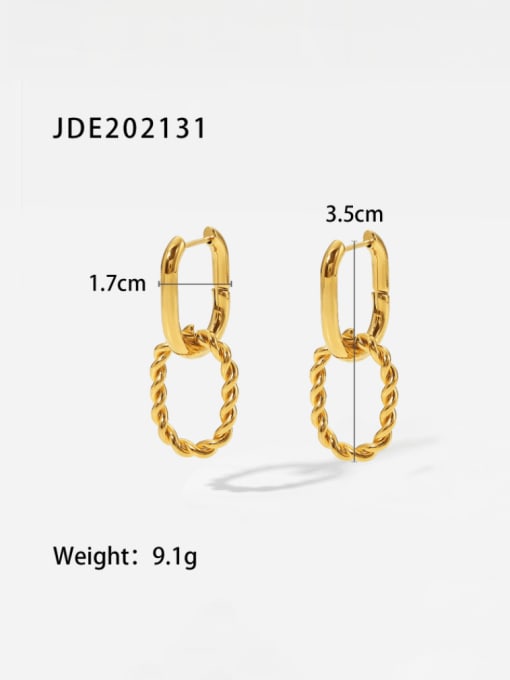 J&D Stainless steel  Hollow Geometric Minimalist Drop Earring 3