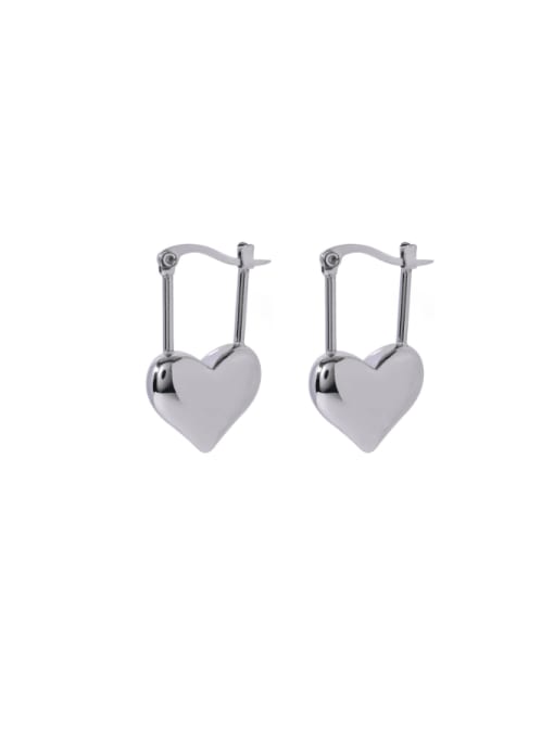 J&D Stainless steel Heart Minimalist Huggie Earring