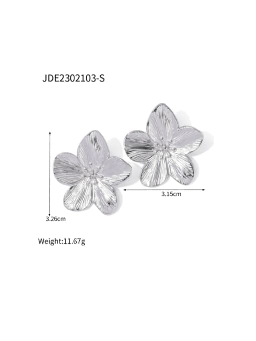 JDE2302103 S Stainless steel Flower Hip Hop Stud Earring