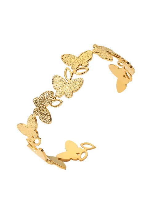 J&D Stainless steel ButterflyVintage Cuff Bangle