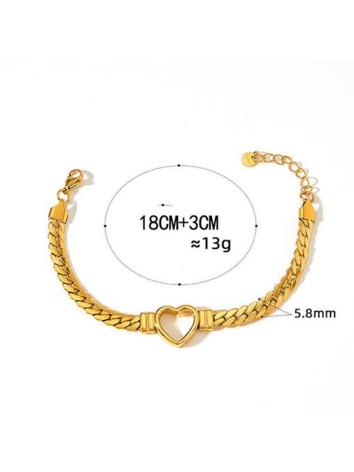 Clioro Stainless steel Heart Trend Link Bracelet 3