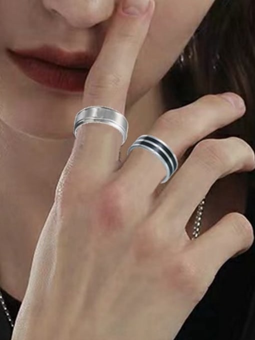 SM-Men's Jewelry Stainless steel Geometric Minimalist Stackable Men's Ring 2