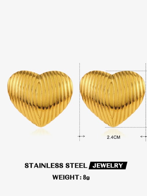 Golden Love Earrings Stainless steel Heart Trend Stud Earring